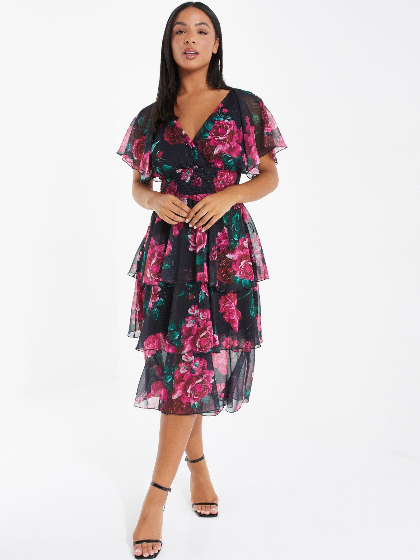 Chiffon midi dresses uk sale