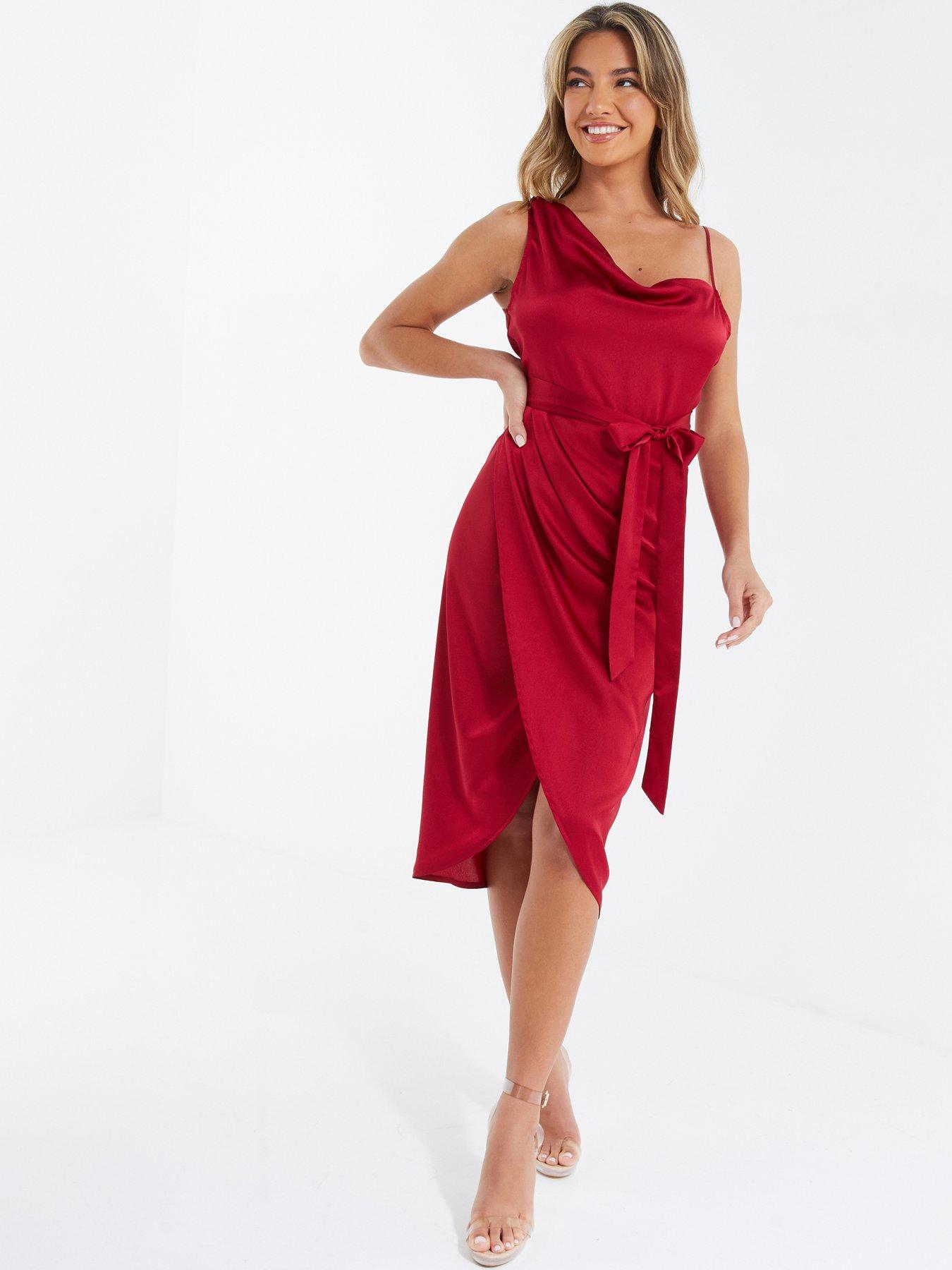 Deep red sale midi dress