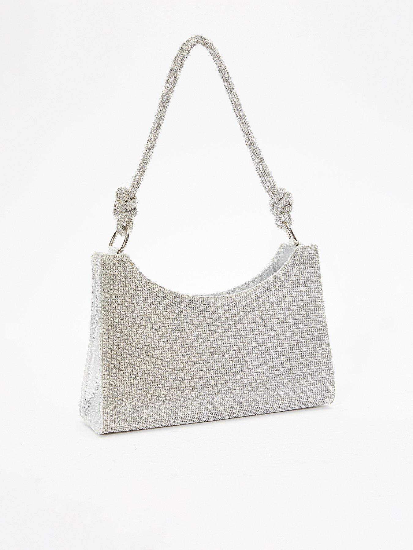 Quiz Diamante Knot Shoulder Bag very