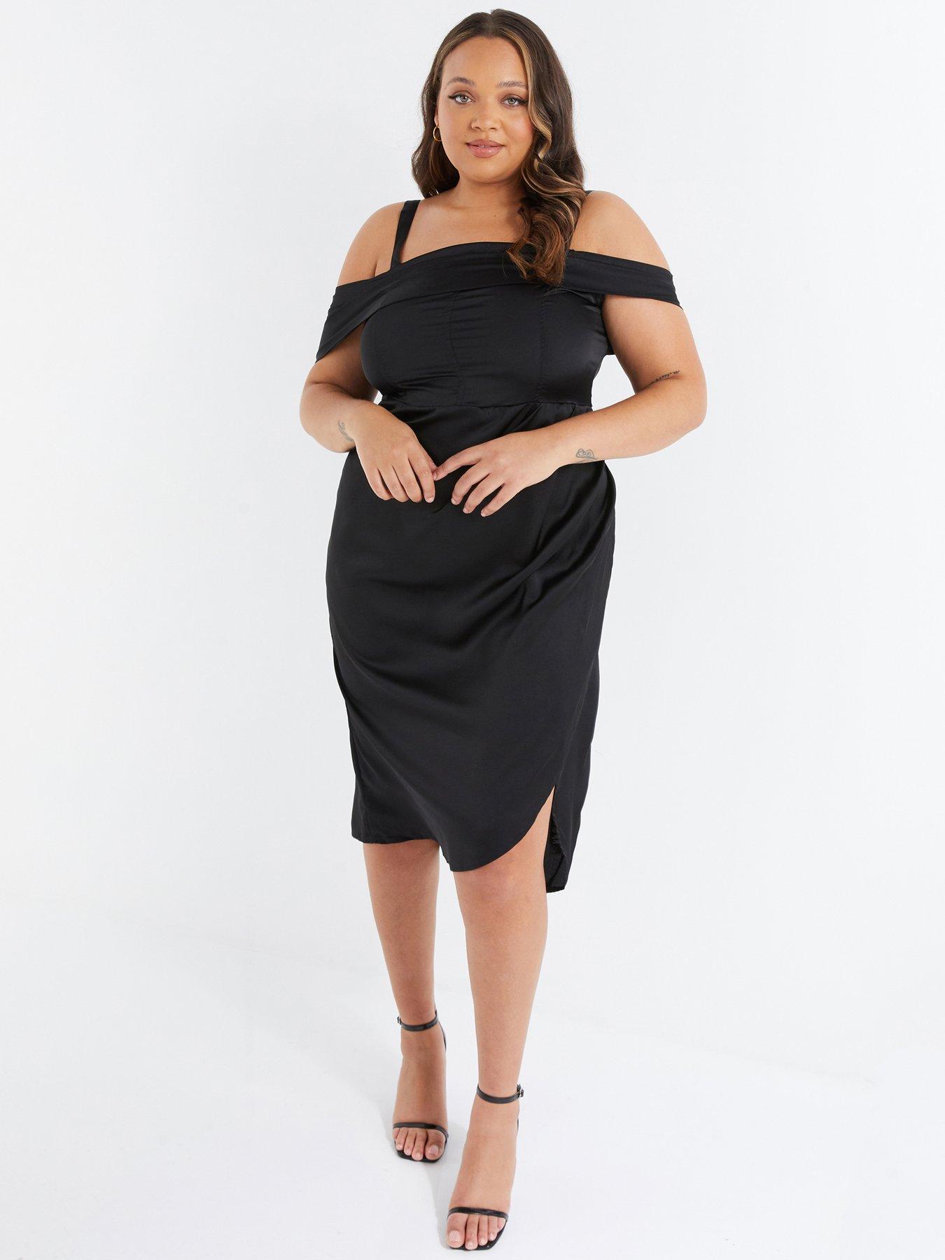 Black curve midi dress sale