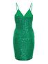  image of quiz-sequin-wrap-mini-dress-green