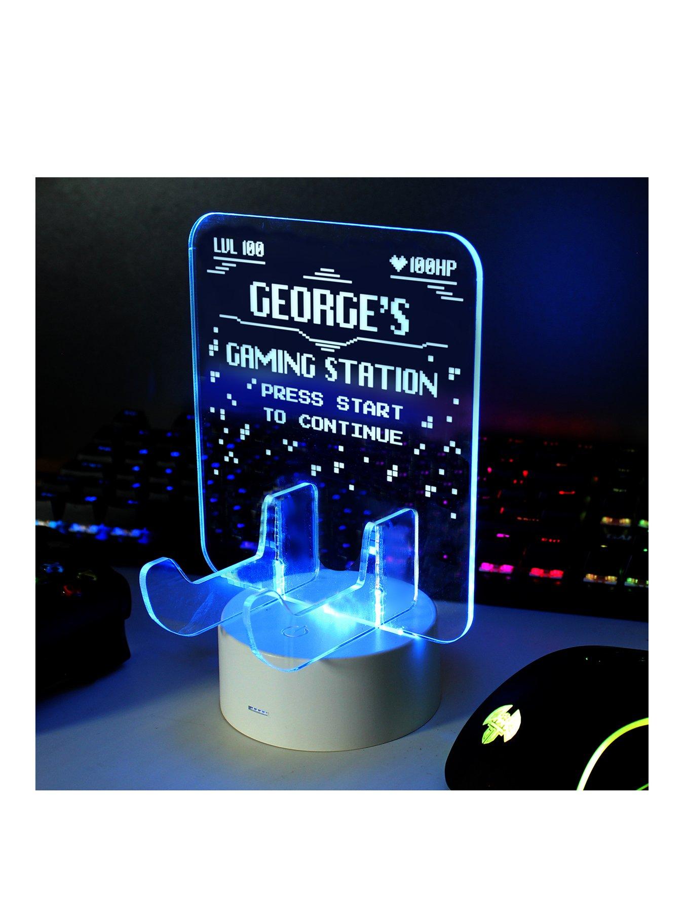 Product photograph of The Personalised Momento Co Personalised Gaming Controller Holder Led Colour Changing Light from very.co.uk