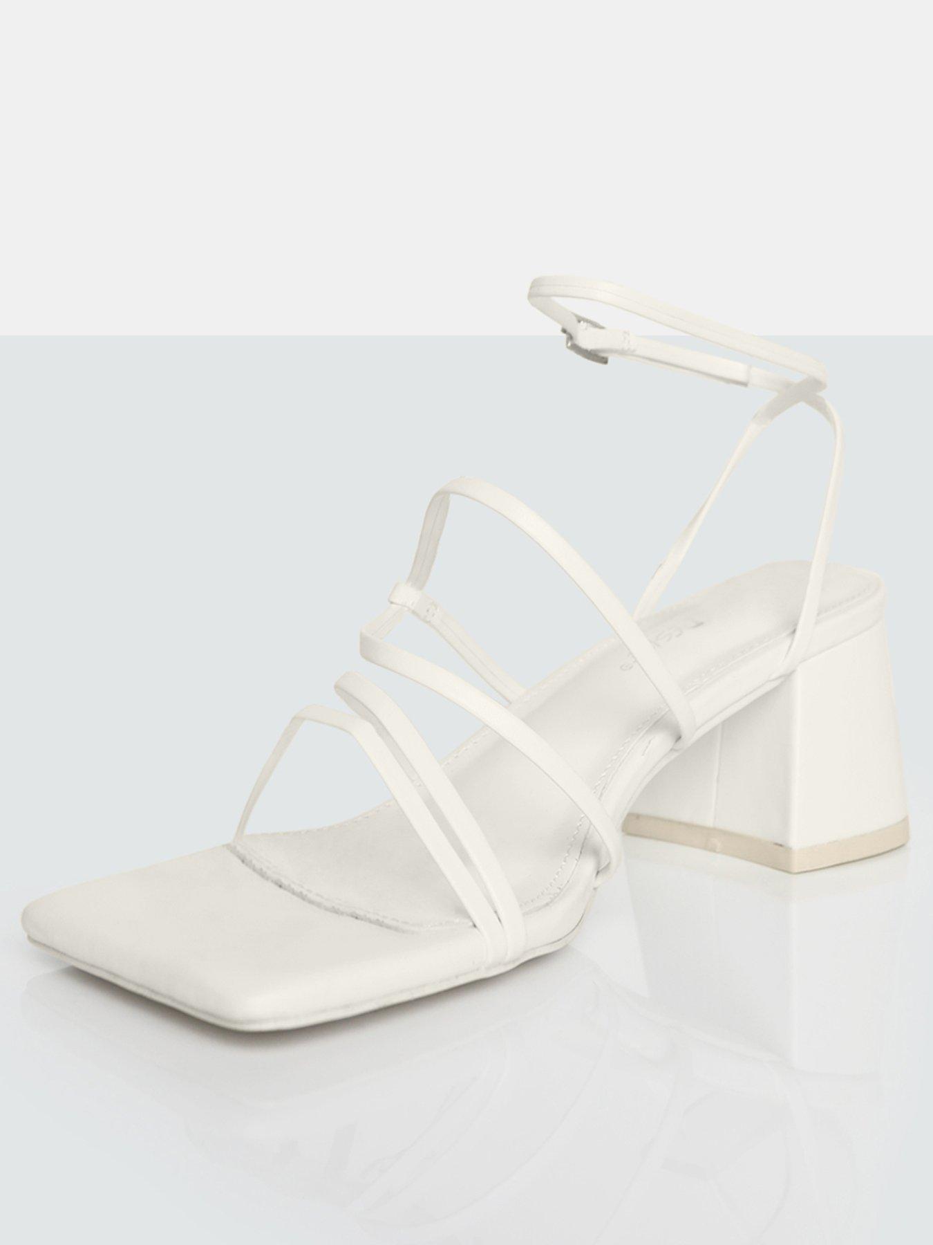 Nature ecru strappy block sandals new arrivals