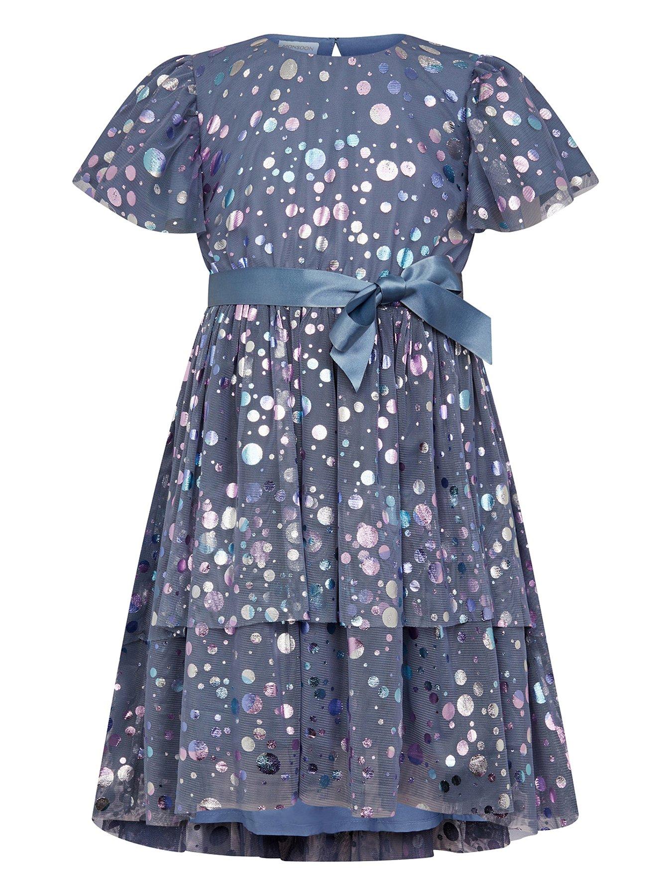 monsoon blue spotty dress