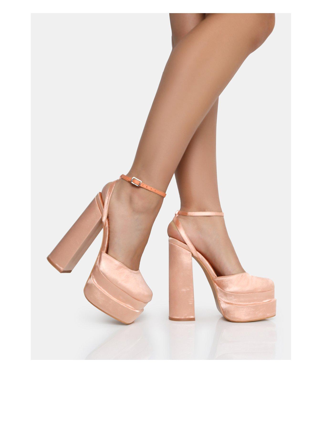 Peach block sale heels