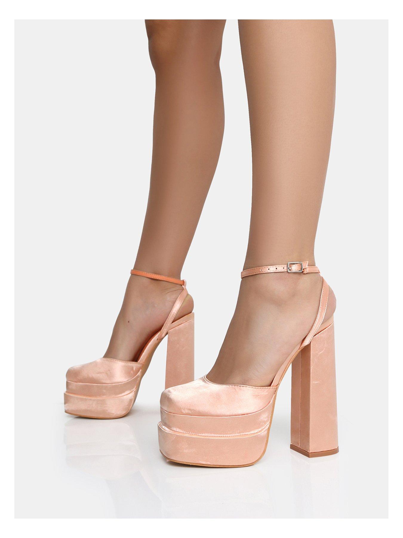 Peach block heel store shoes