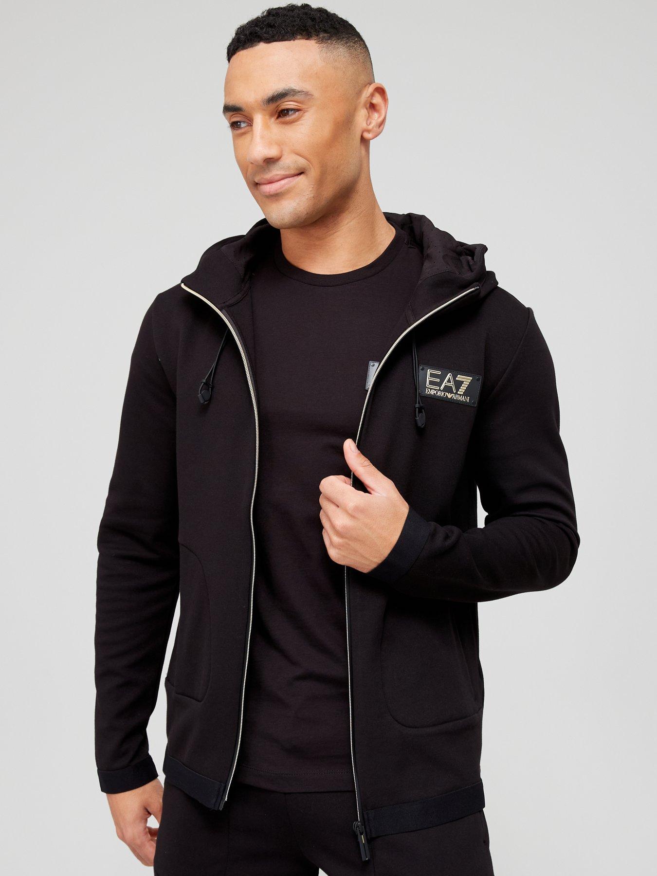 black armani zip hoodie