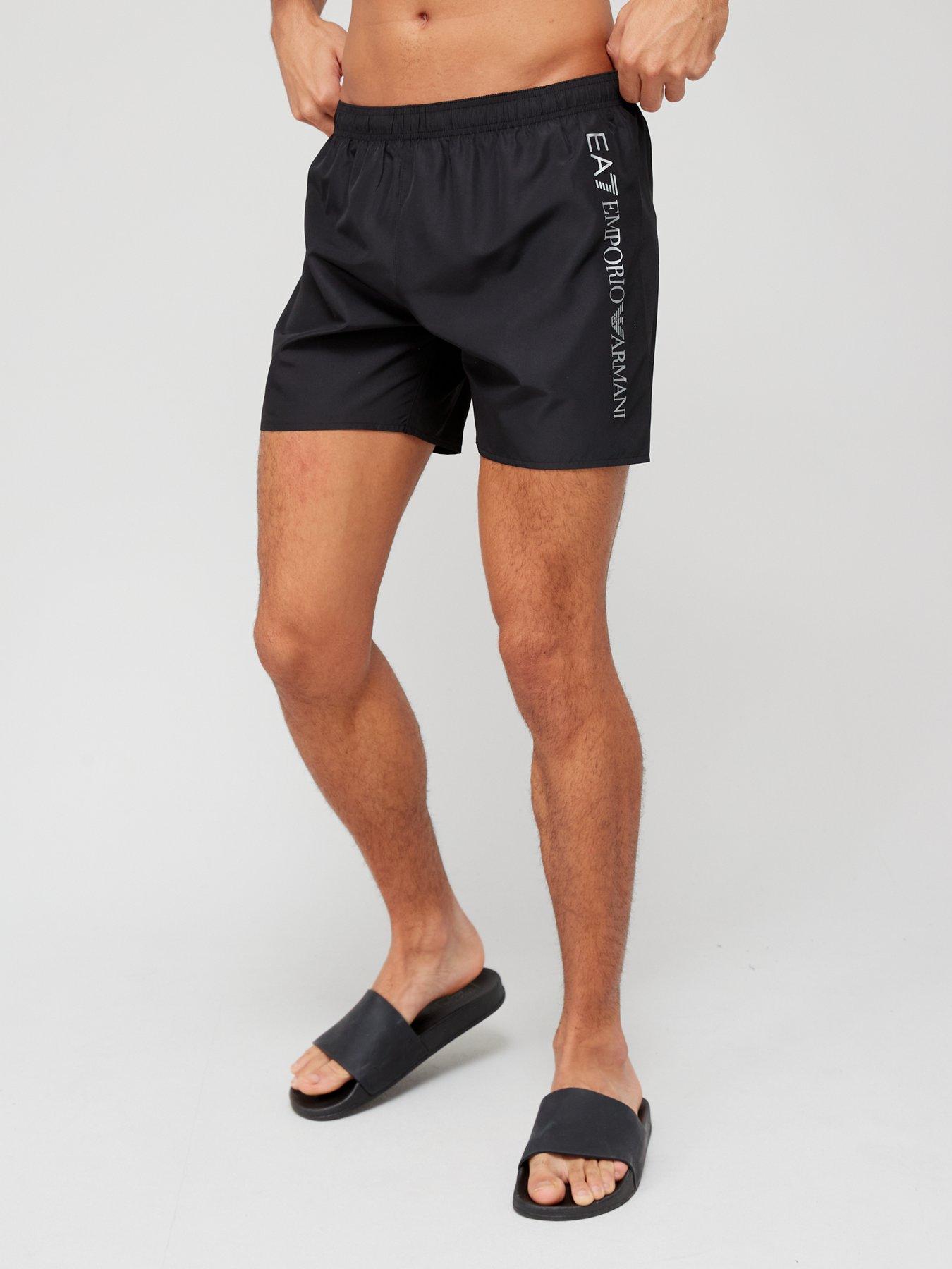 EA7 Emporio Armani Sea World Extended Logo Swim Shorts Black