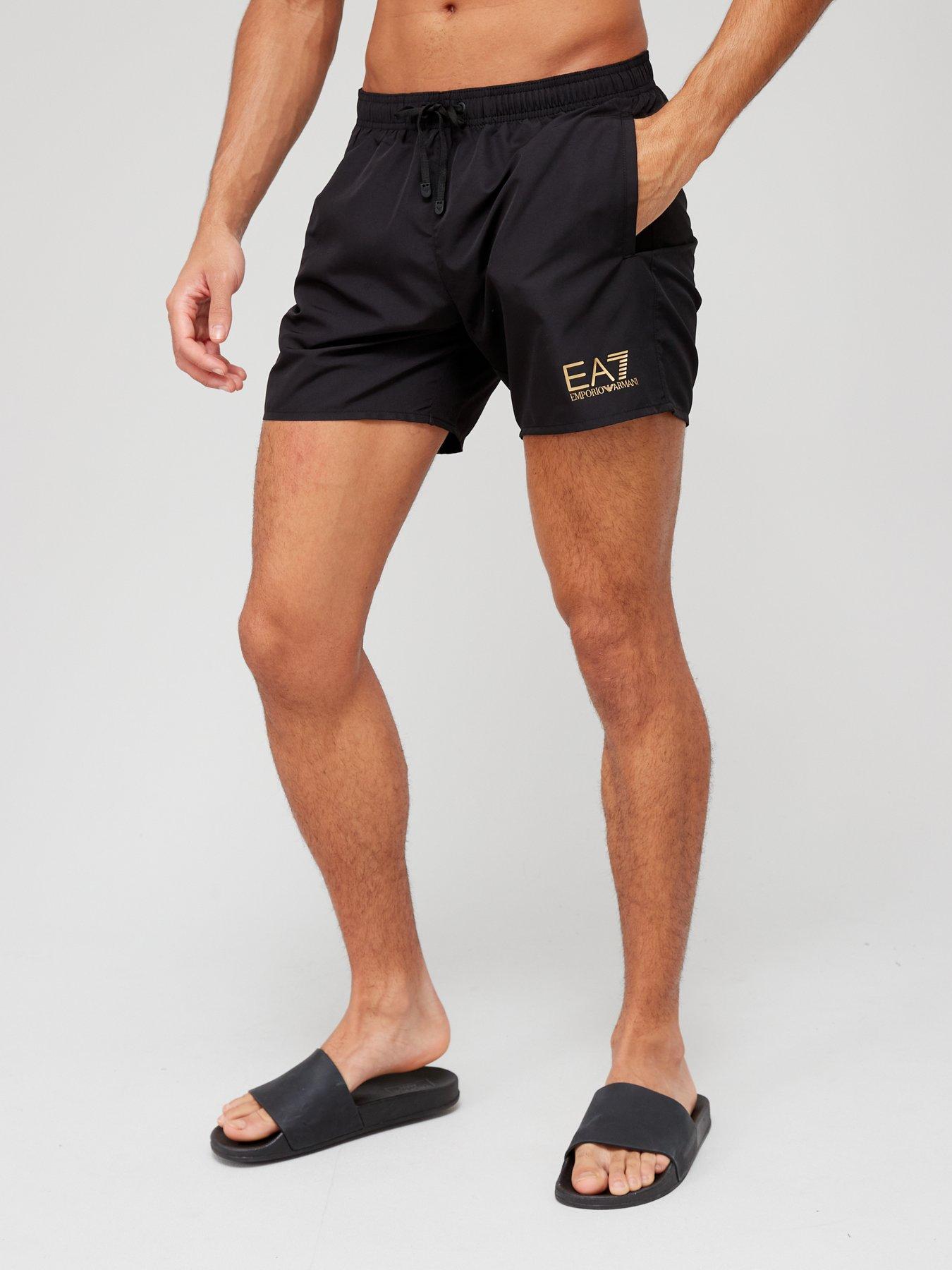 Black armani swim shorts sale