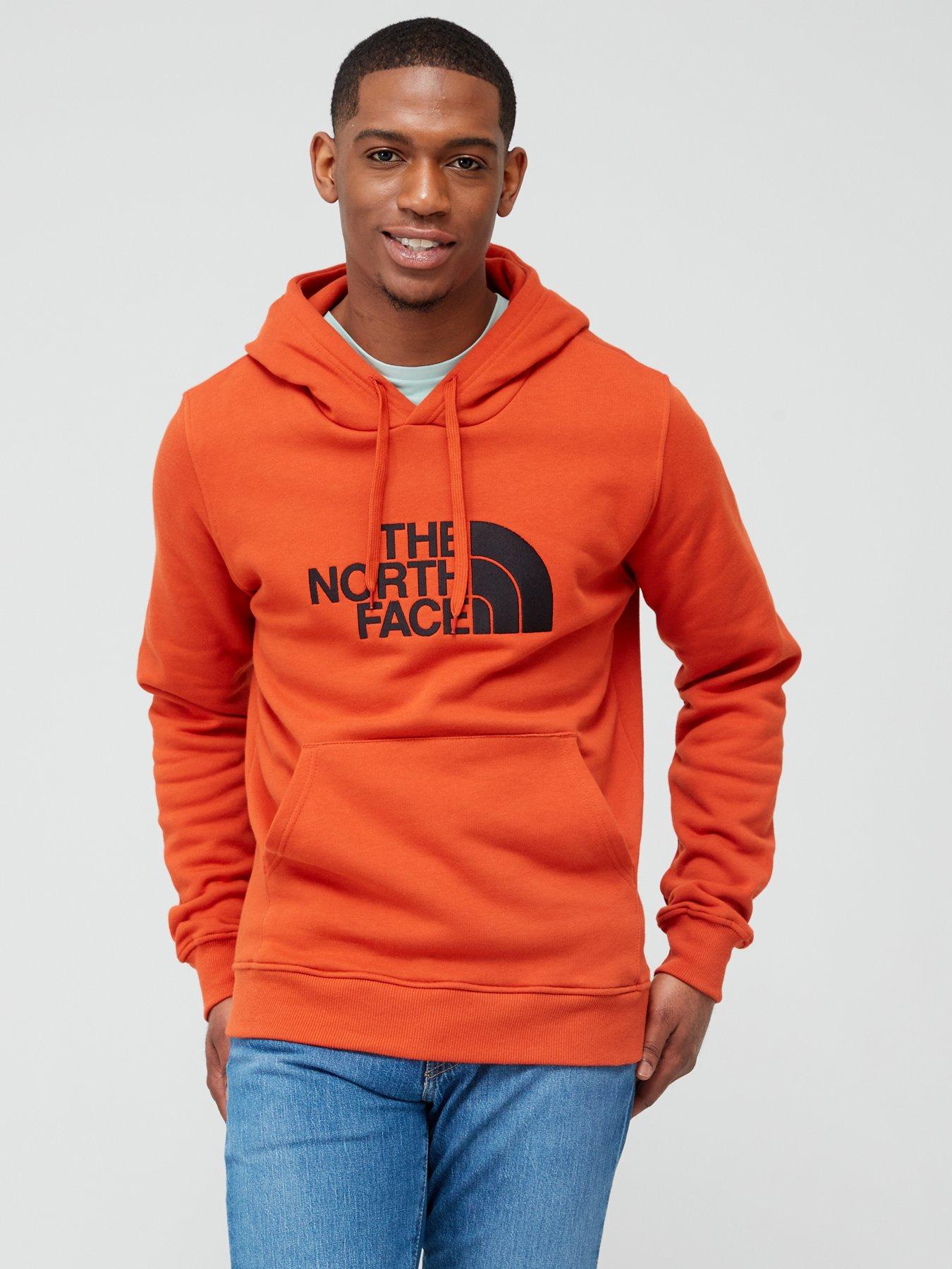 orange north face hoodie mens