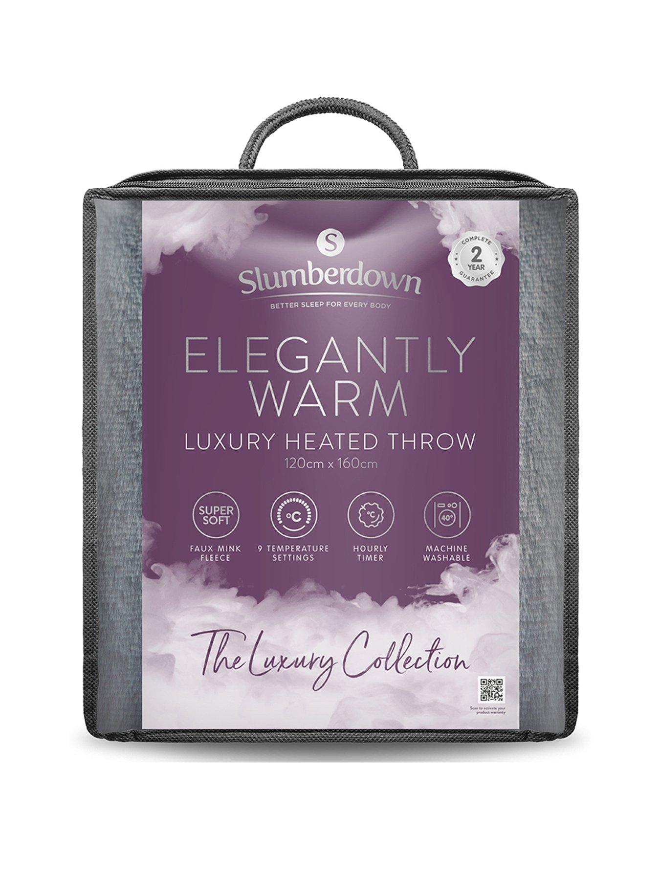 Product photograph of Slumberdown Elegantly Warm Heated Throw - Blue from very.co.uk