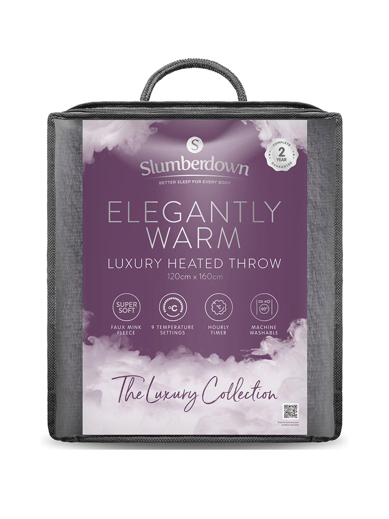 undefined Elegantly Warm Heated Throw - Charcoal