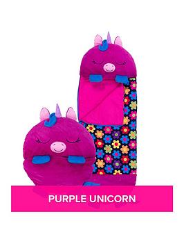 Product photograph of Happy Nappers Purple Unicorn Sleeping Bag Large from very.co.uk