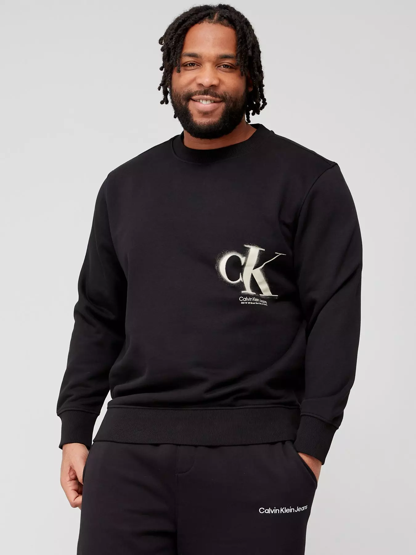 Calvin Klein Monogram Sweatshirt in Blue for Men