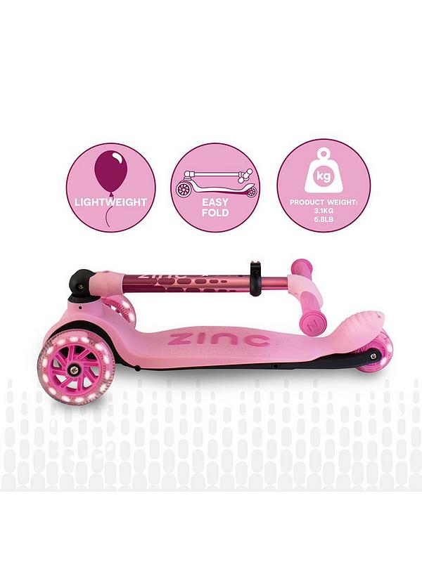 Image 5 of 7 of Flyte Hy-Pro&nbsp;Zinc Three-Wheeled Folding Flyte Scooter Ruby Pink