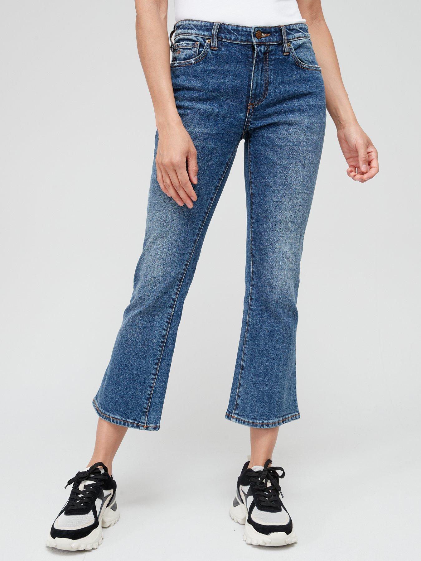 Flare cropped hot sale jeans