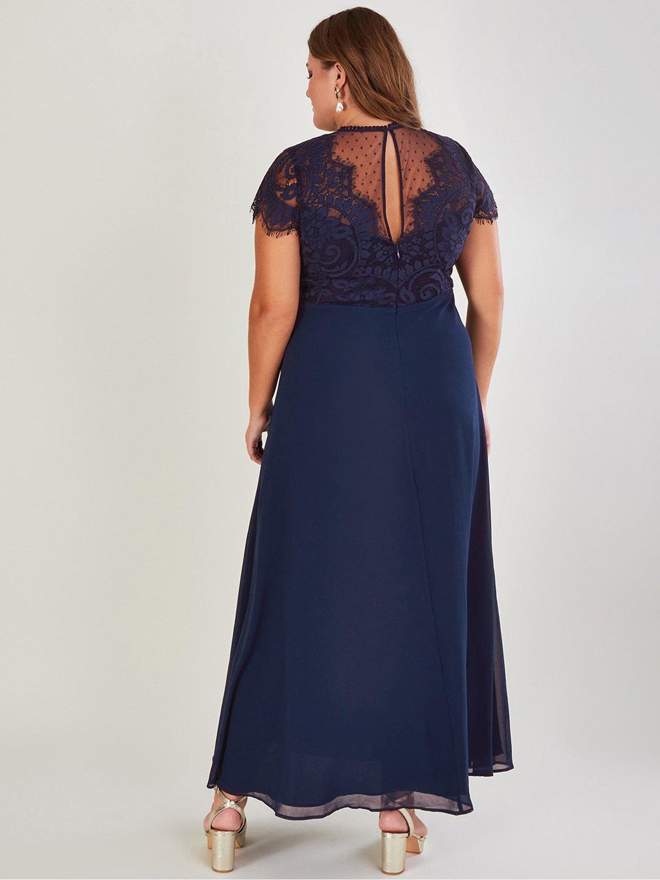 Lace maxi dress with best sale open back and frayed hem