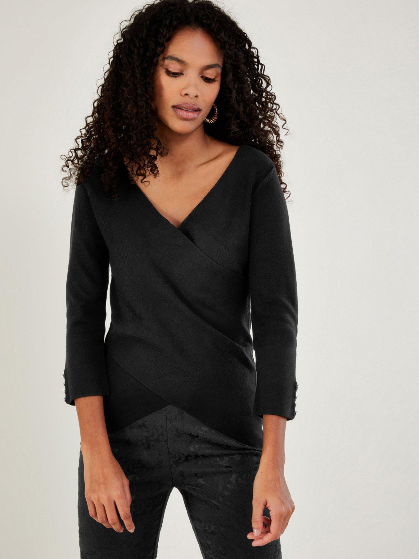 Black 2025 wrap jumper