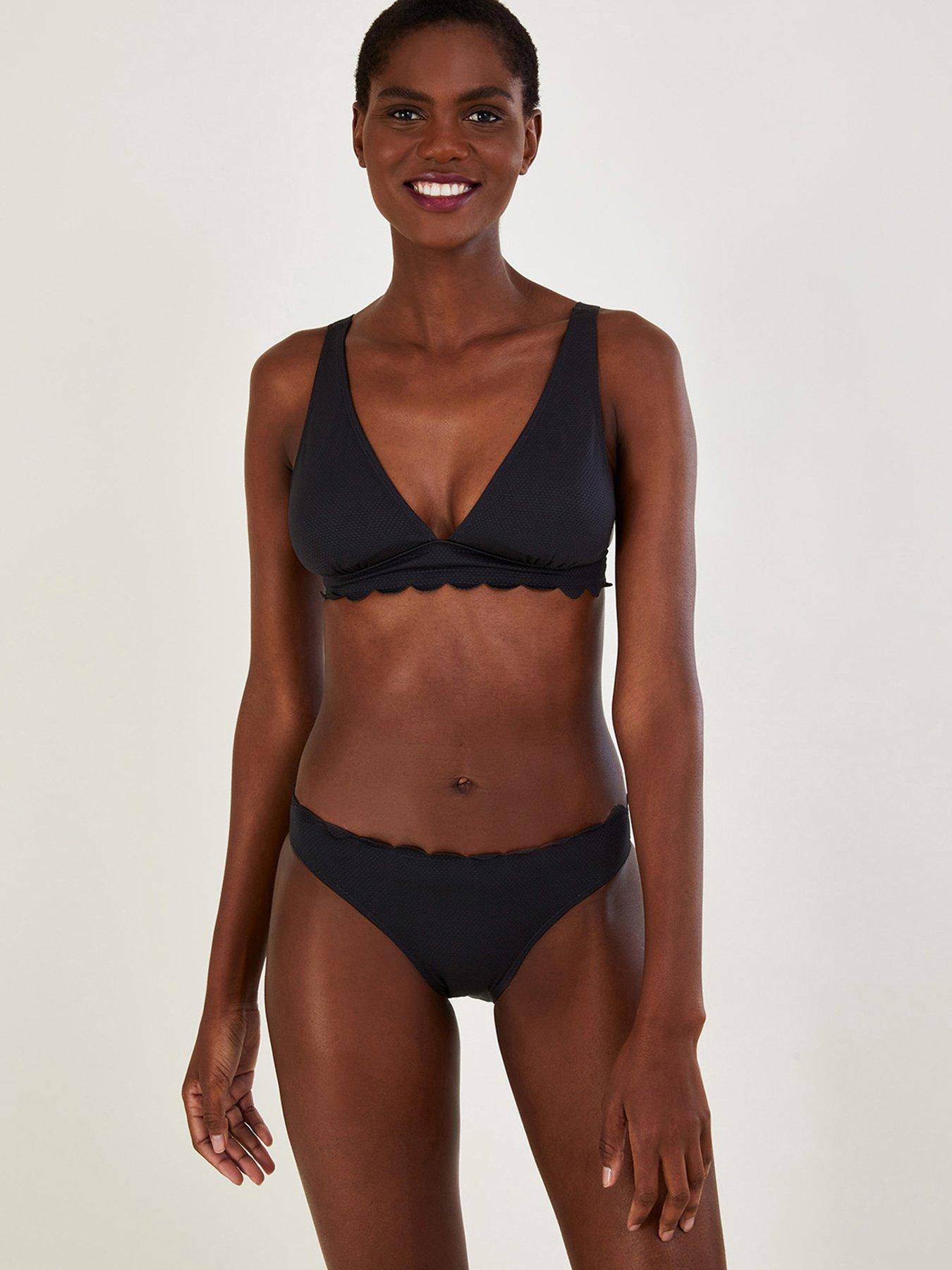 Plain Cut-Out O-Ring Swimsuit with Recycled Polyester Black