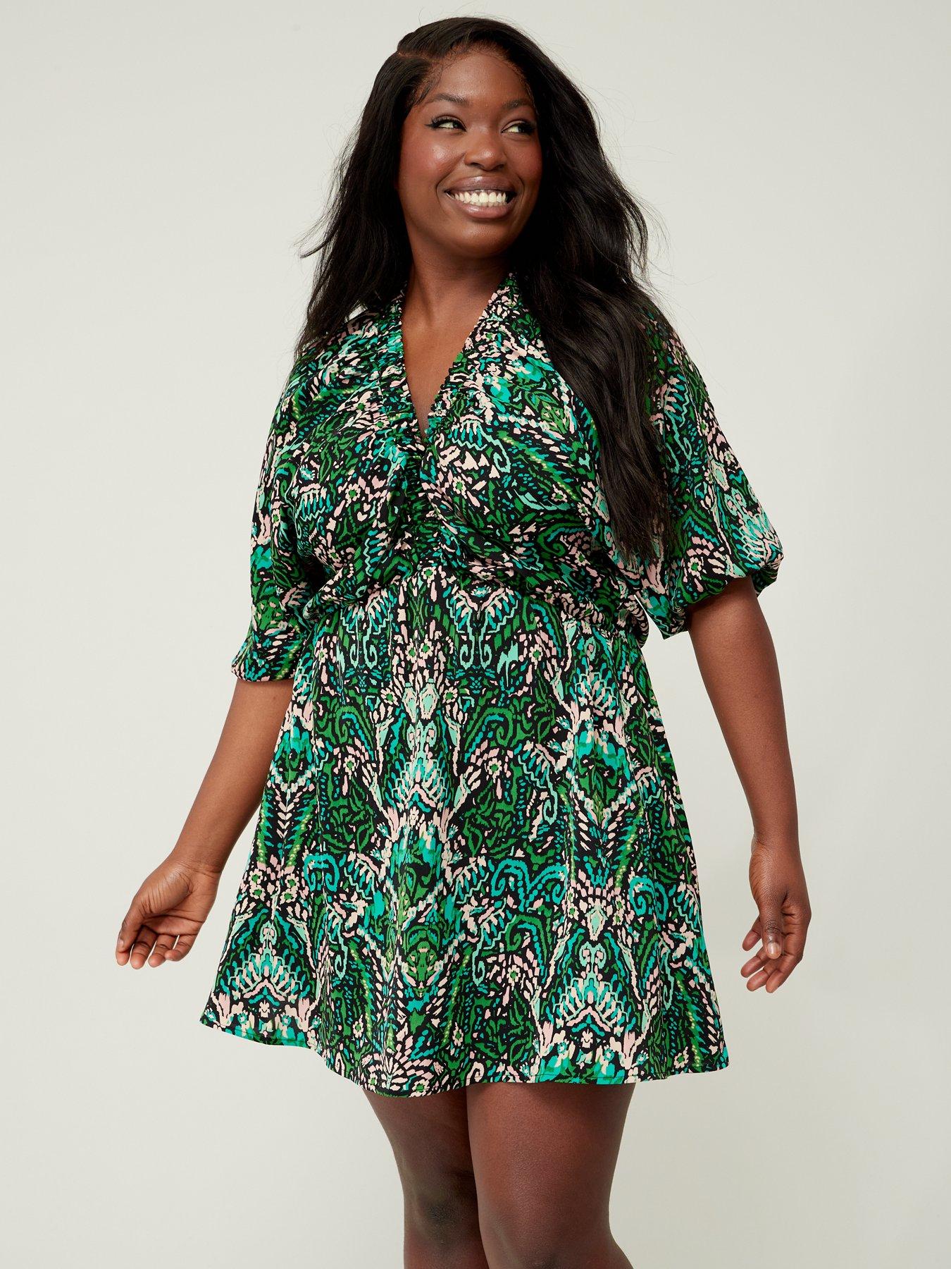 Plus Size Floral Ruched Skater Dress