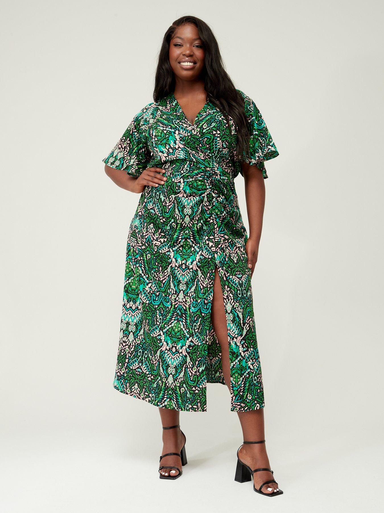 AX PARIS CURVE Printed Midi Dress | very.co.uk