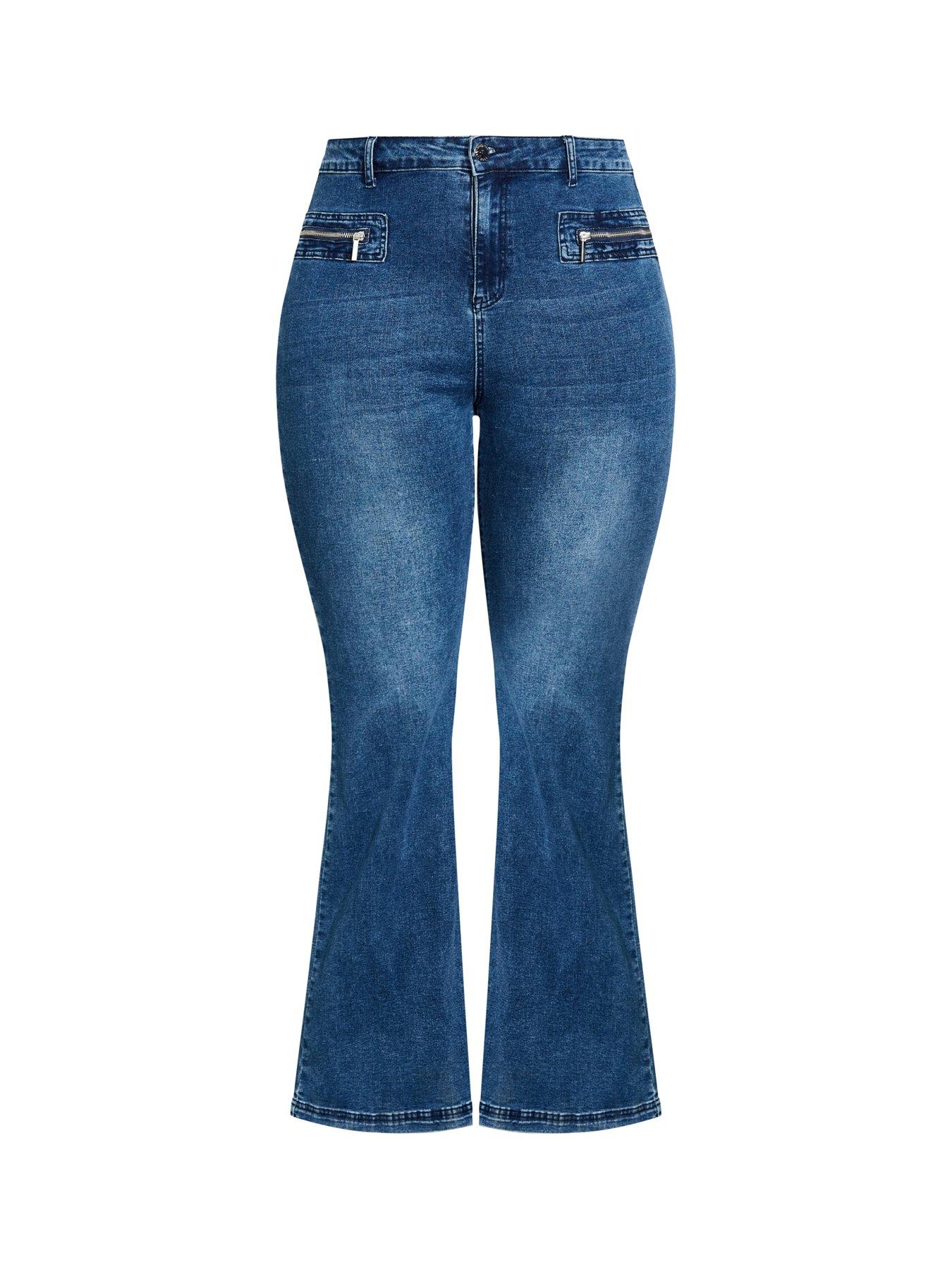 City Chic Camila Flare Jean - Blue