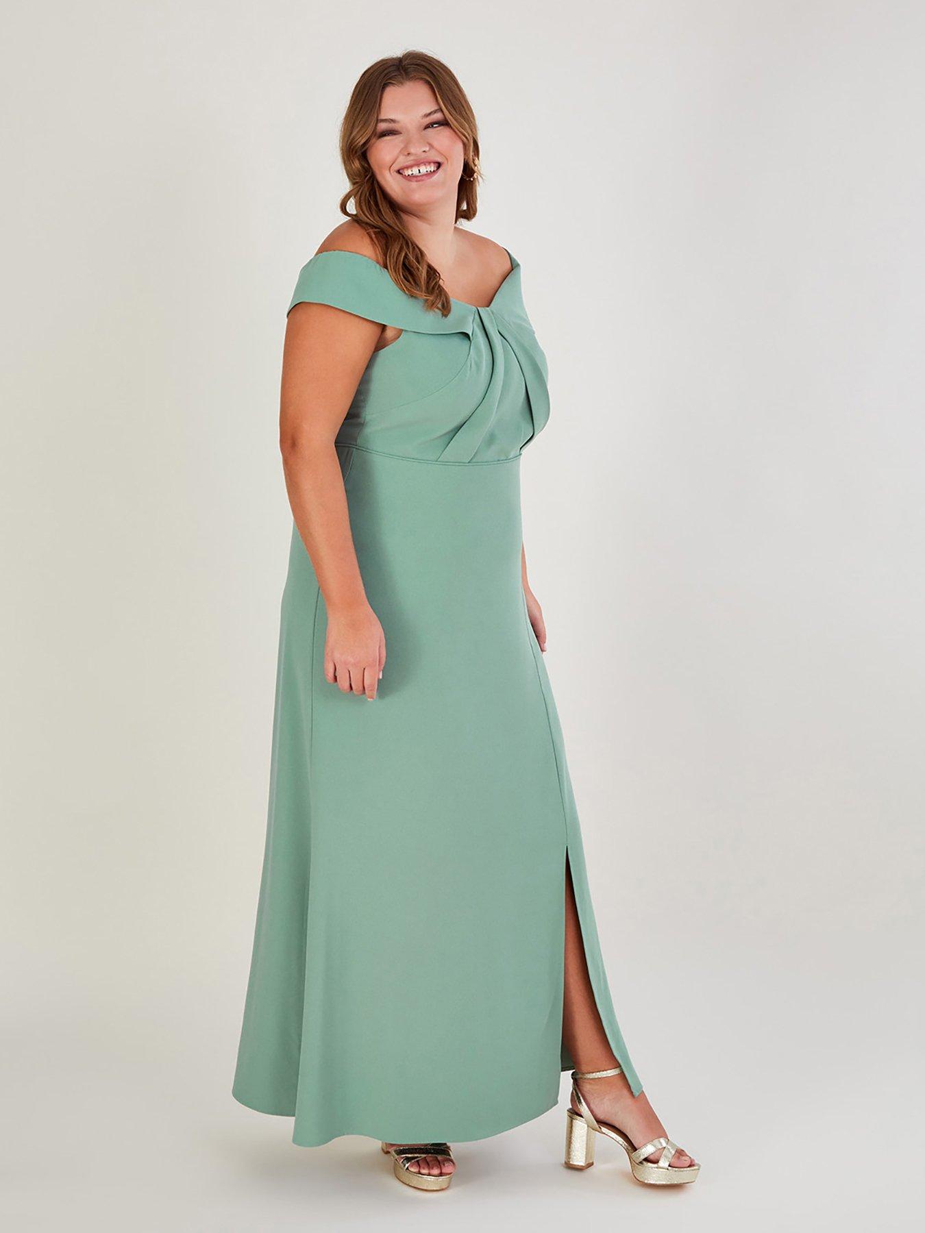 Monsoon Beatrice Crepe Bardot Maxi Bridesmaid Dress very