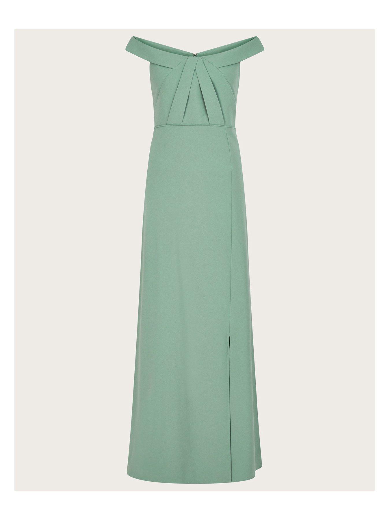 Monsoon Beatrice Crepe Bardot Maxi Bridesmaid Dress very