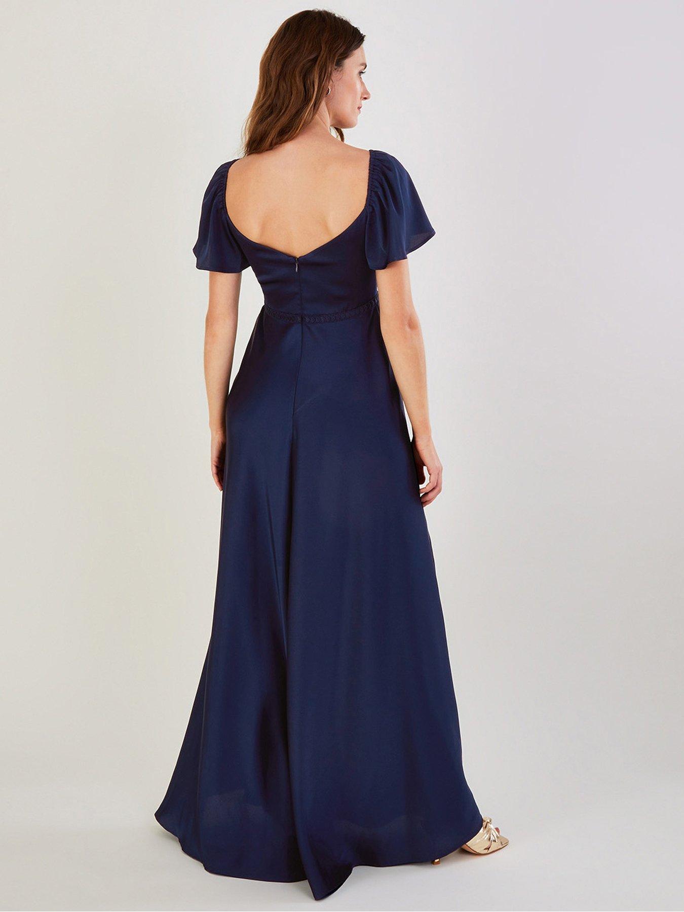 Monsoon navy store bridesmaid dress