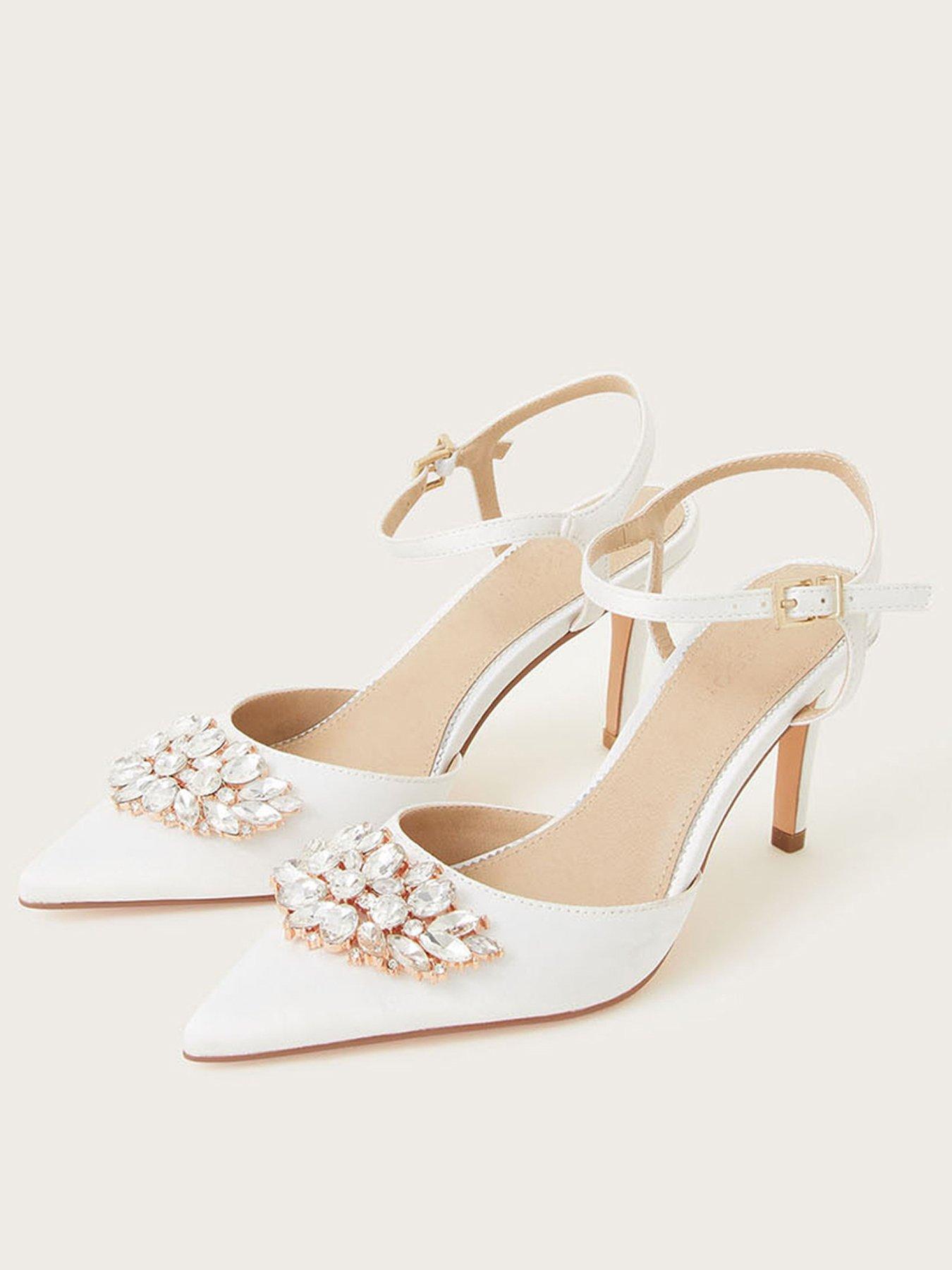undefined Two Part Diamante Trim Shoe - White