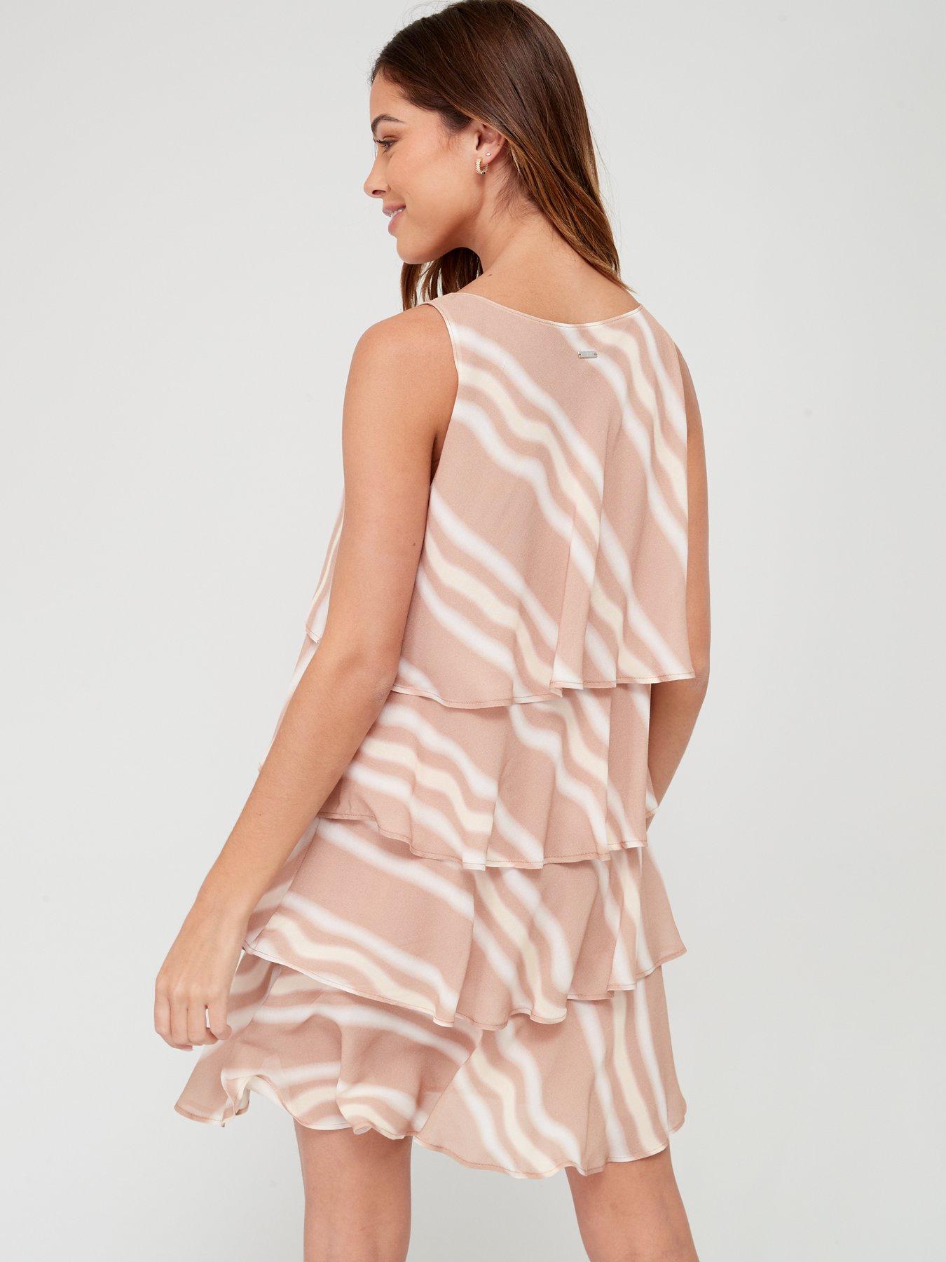 Armani Exchange Vest Tiered Mini Dress - Pink 