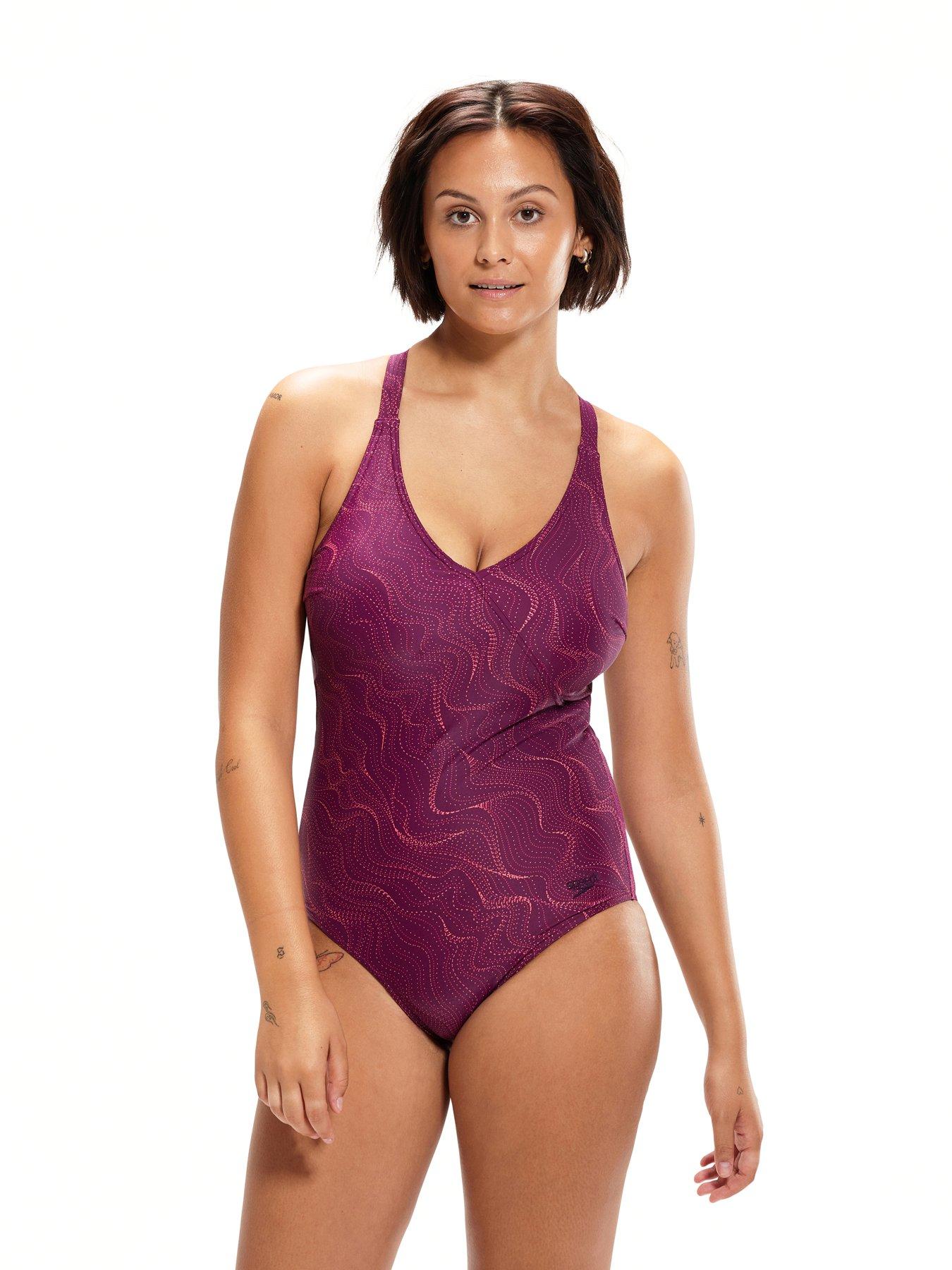 Speedo - Women's Swimsuit Shaping Plus Size Printed OrchidLustre