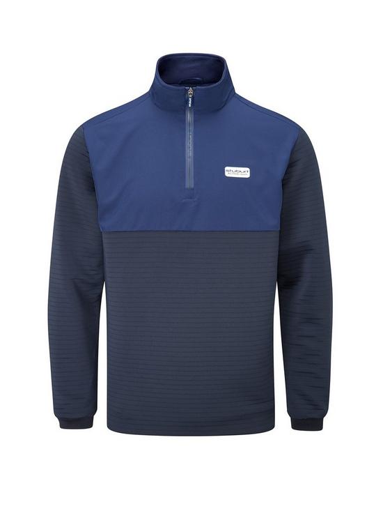 front image of stuburt-mens-golf-active-tech-lined-sweater-navy