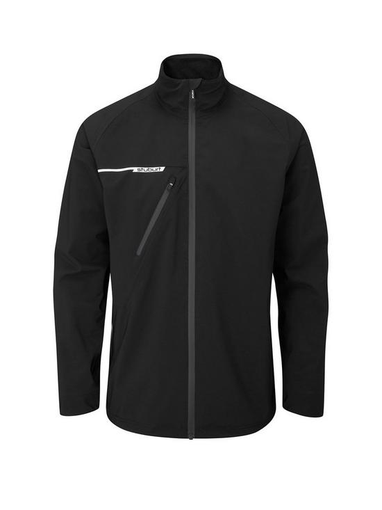 front image of stuburt-mens-evolution-padded-golf-jacket-black