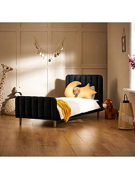 Product photograph of Obaby Gatsby Velvet Toddler Bed - Black from very.co.uk