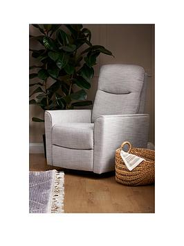 Product photograph of Obaby Savannah Swivel Glider Recliner Chair - Pebble from very.co.uk