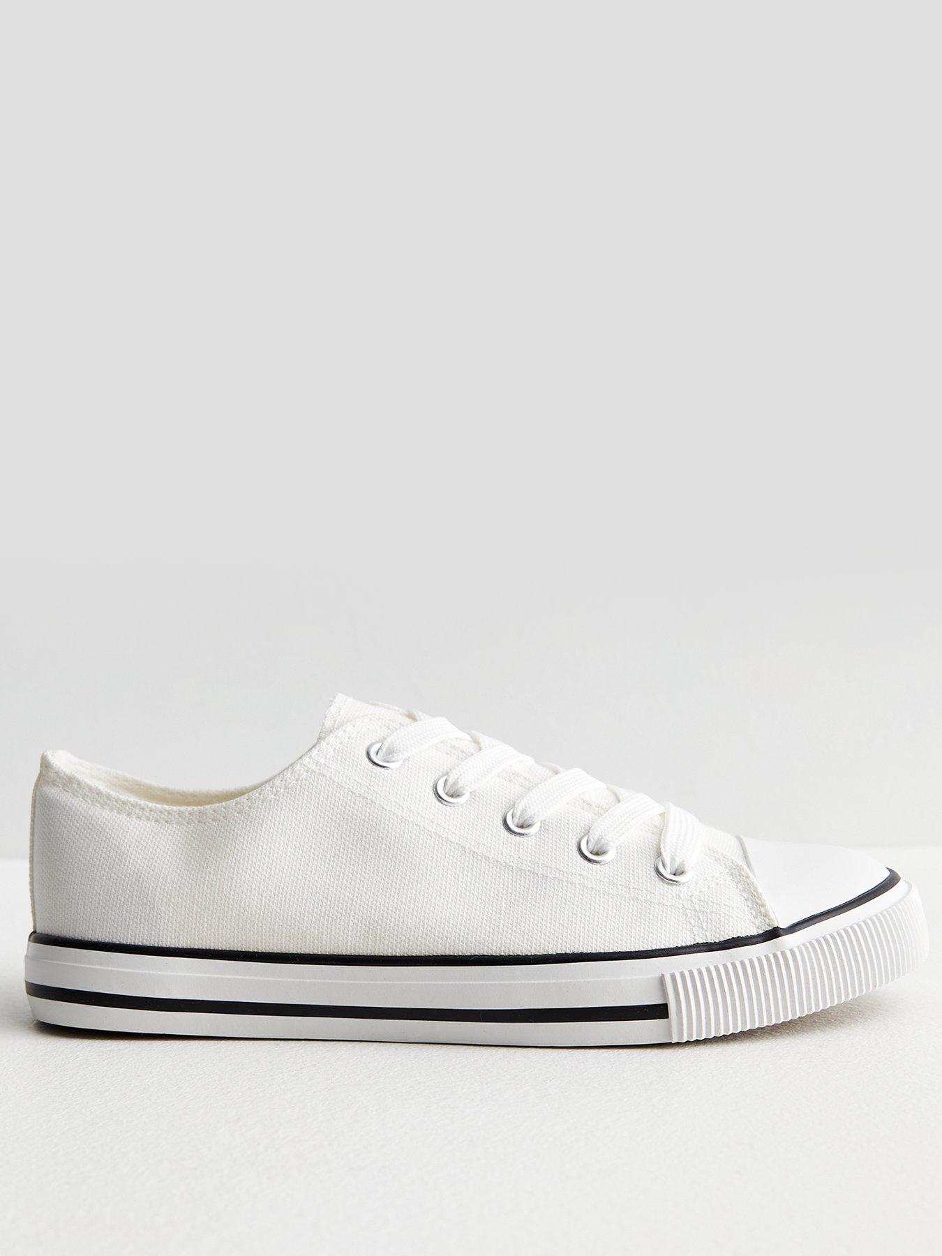 New look shop white canvas trainers