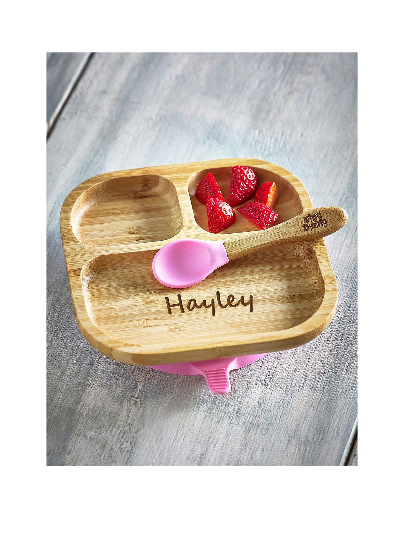 Product photograph of Love Abode Personalised Baby Dinner Plate Spoon from very.co.uk
