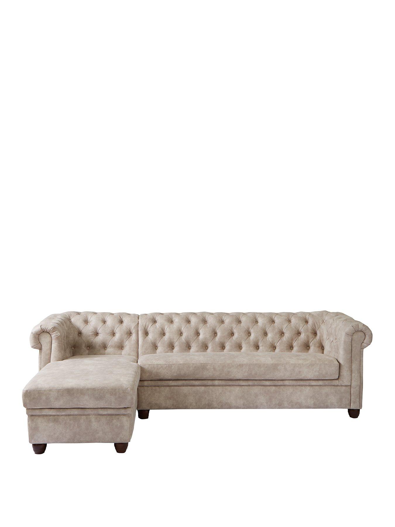 Image 2 of 6 of The Very Collection Chester&nbsp;Leather Look&nbsp;Left Hand Corner Chaise&nbsp;- FSC&reg; Certified