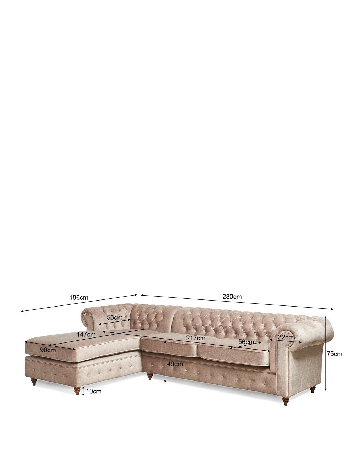 Image 5 of 6 of The Very Collection Laura Chesterfield Fabric Left&nbsp;Hand&nbsp;Corner Chaise&nbsp;- FSC&reg; Certified