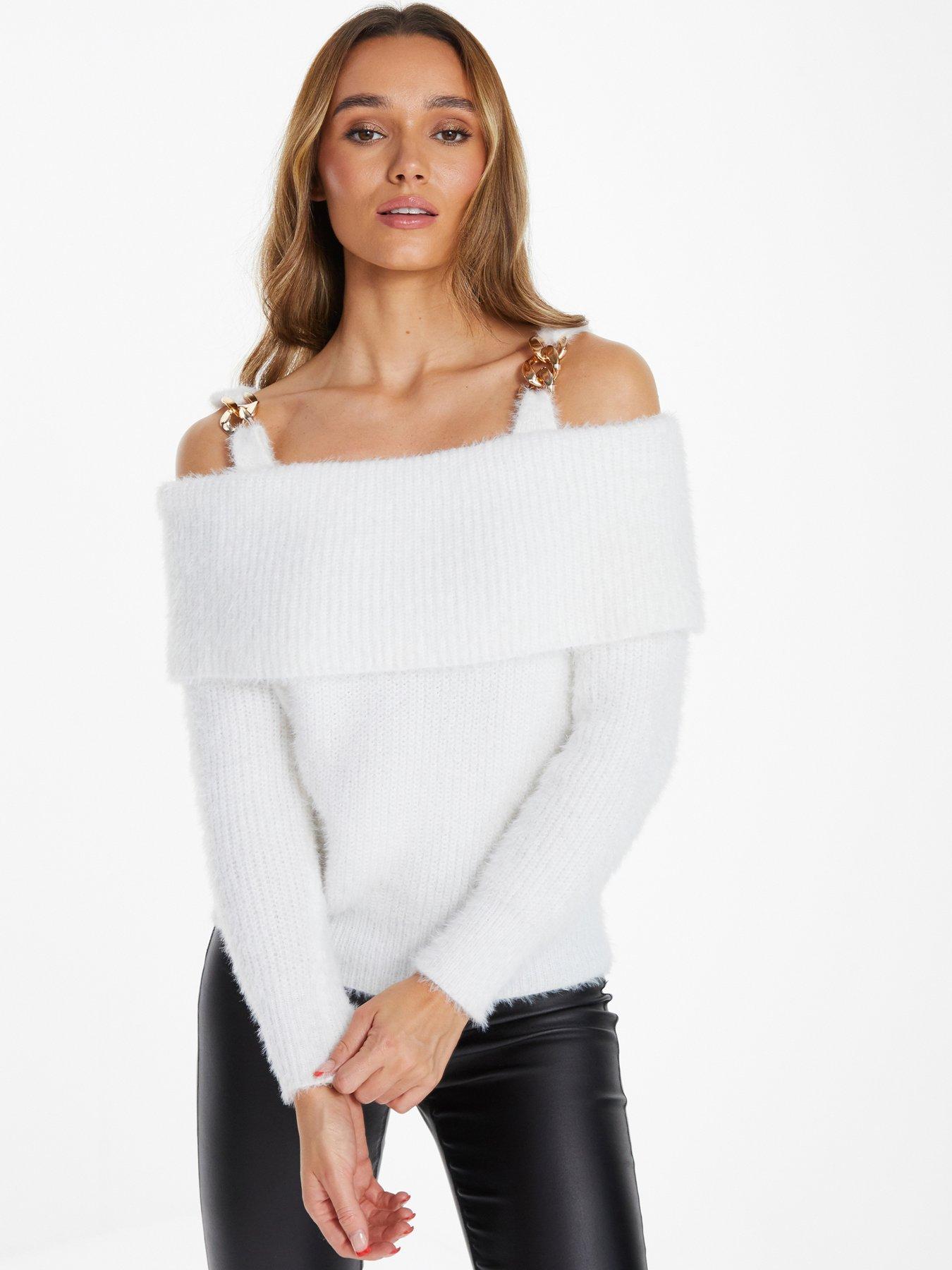 Fluffy off shoulder top