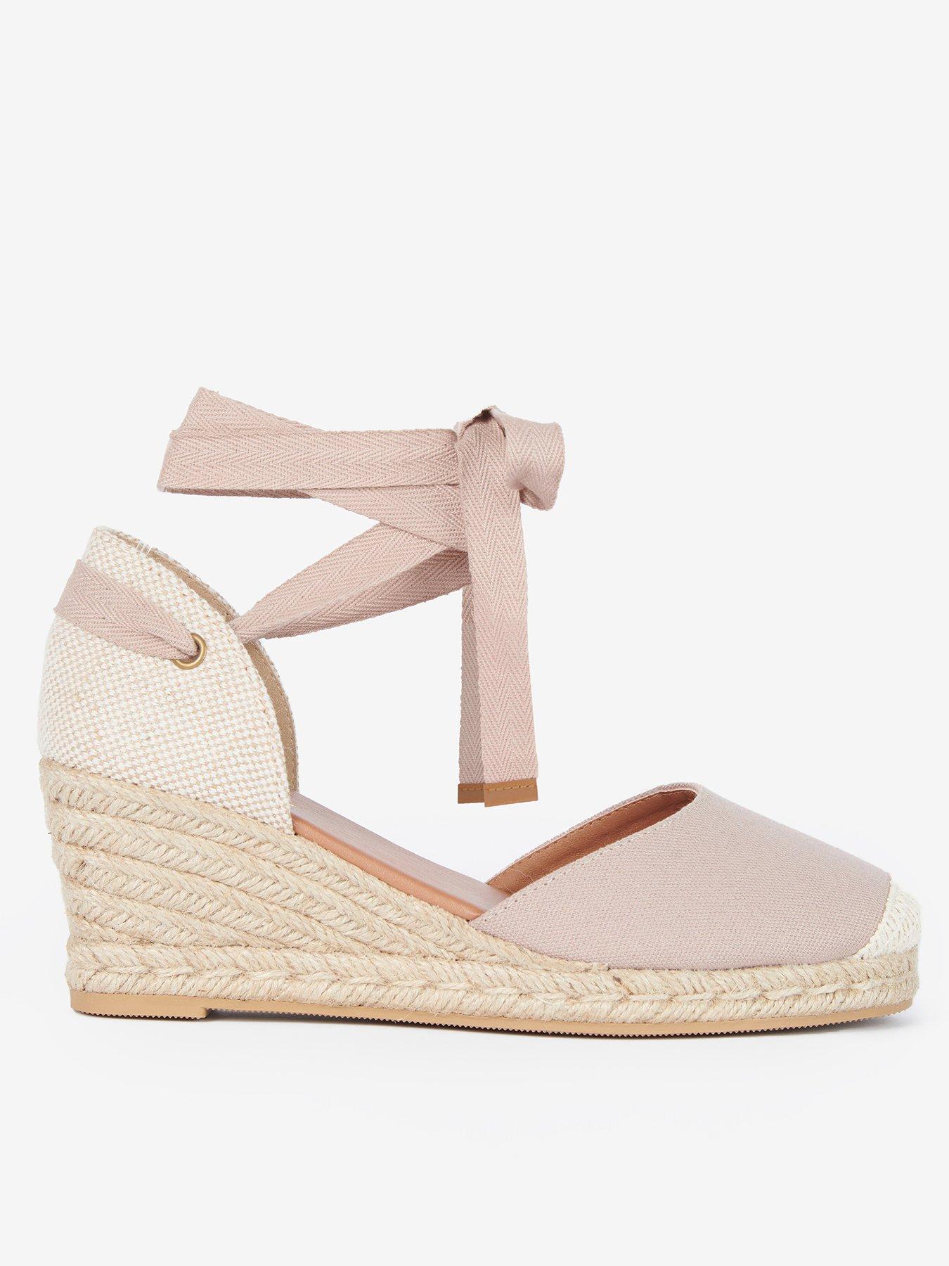 Nude tie hot sale up wedges