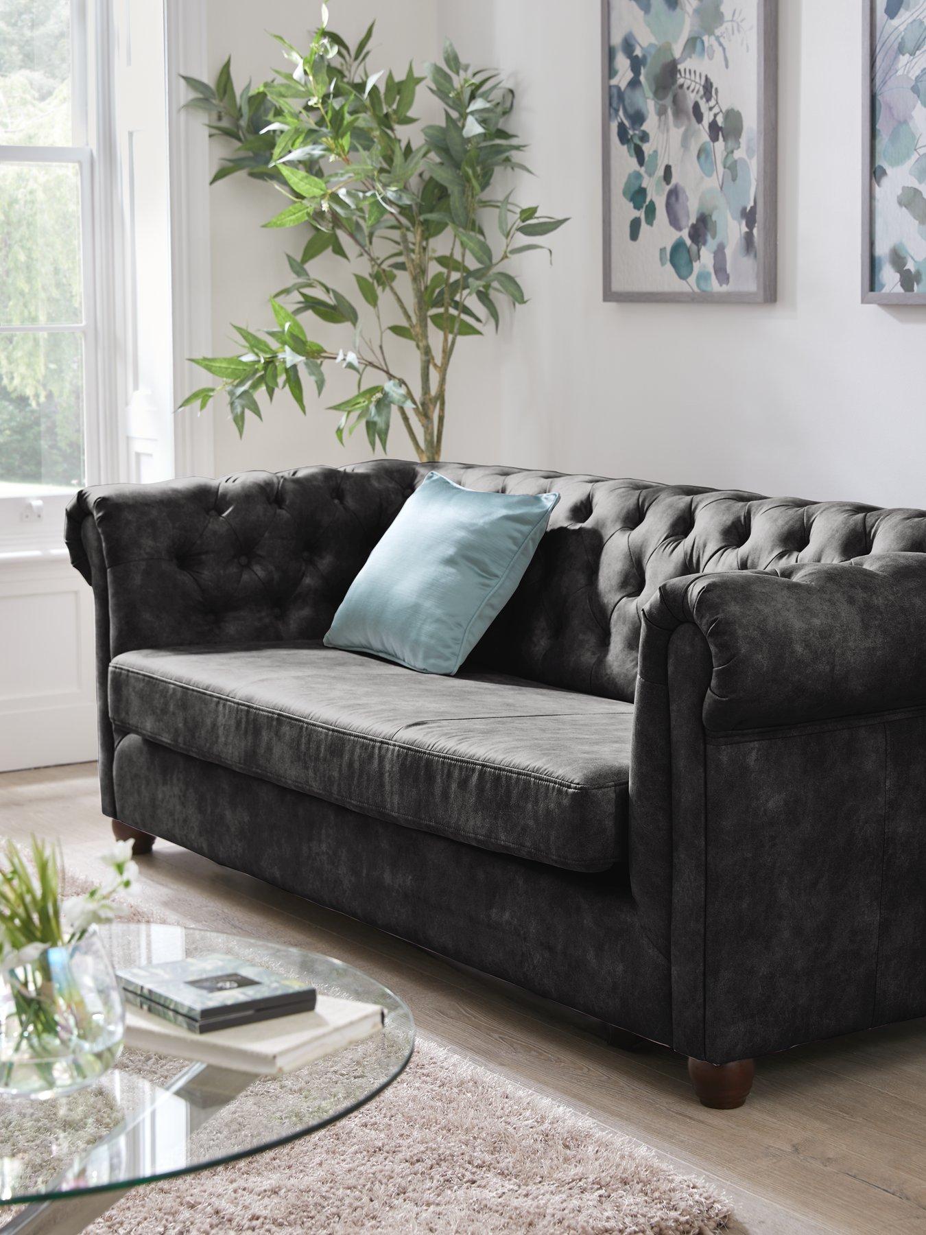 undefined Chester Leather Look 3 Seater Sofa Bed - FSC® Certified