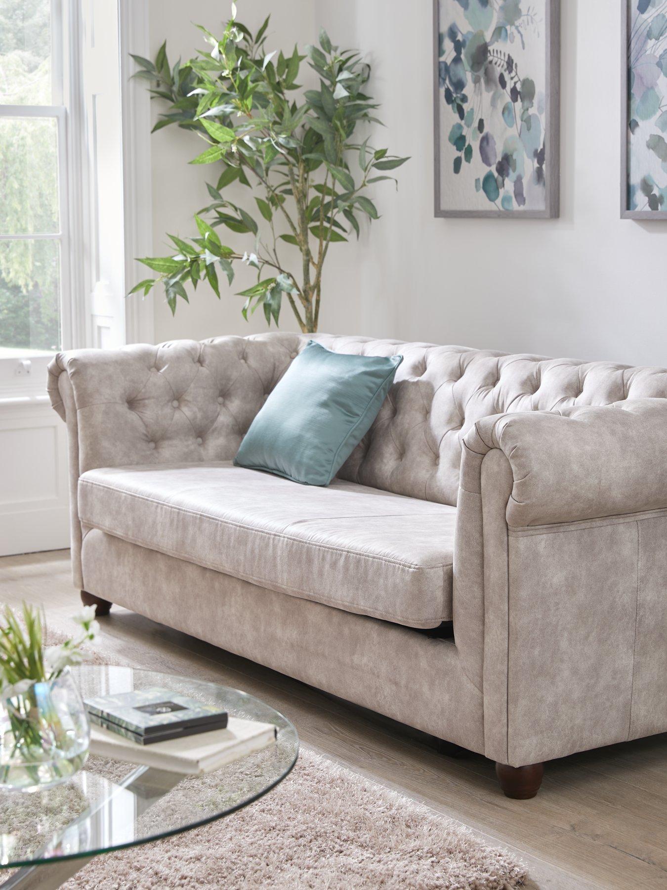 undefined Chester Leather Look 3 Seater Sofa Bed - FSC® Certified