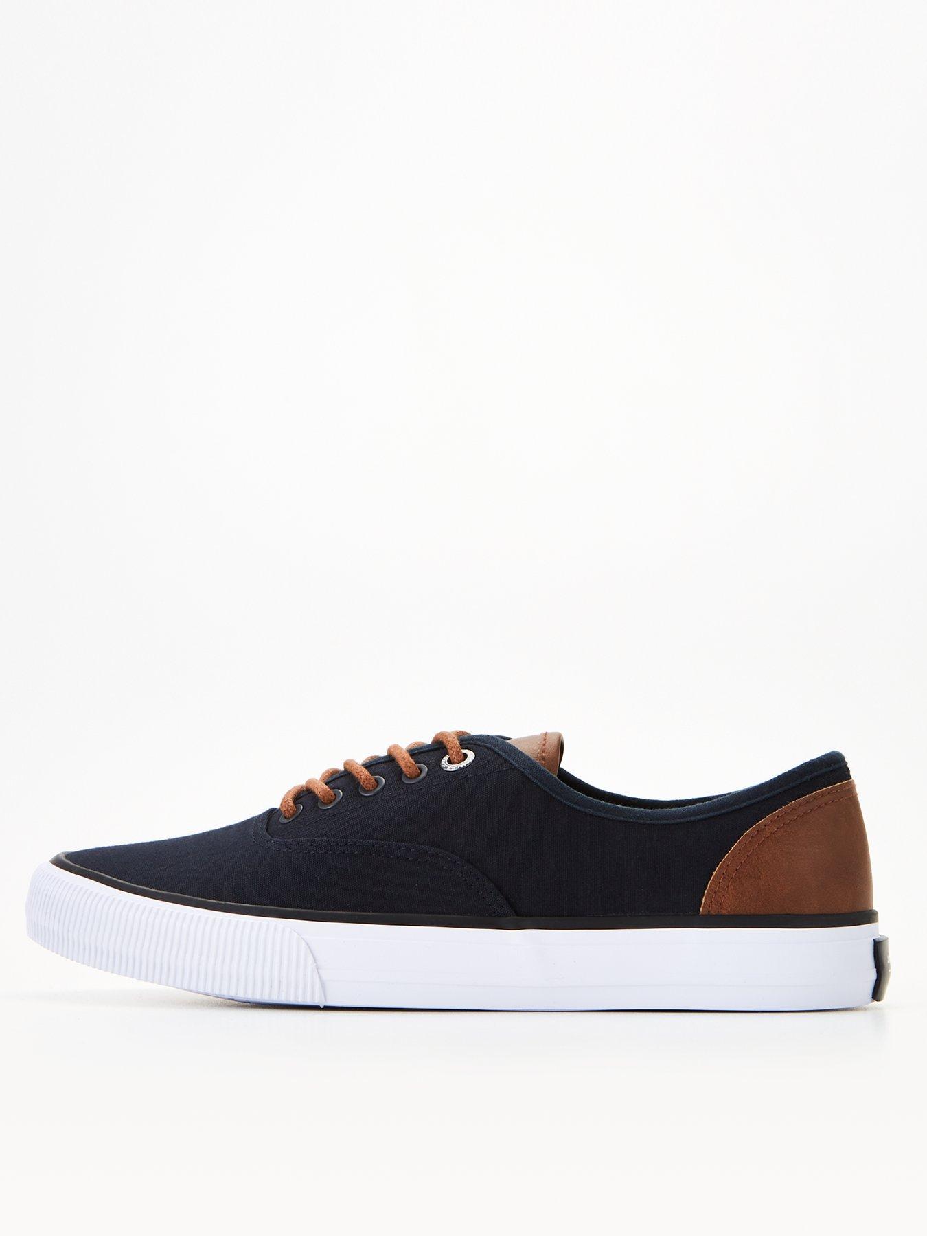 undefined Canvas Lace Up Trainers - Dark Blue