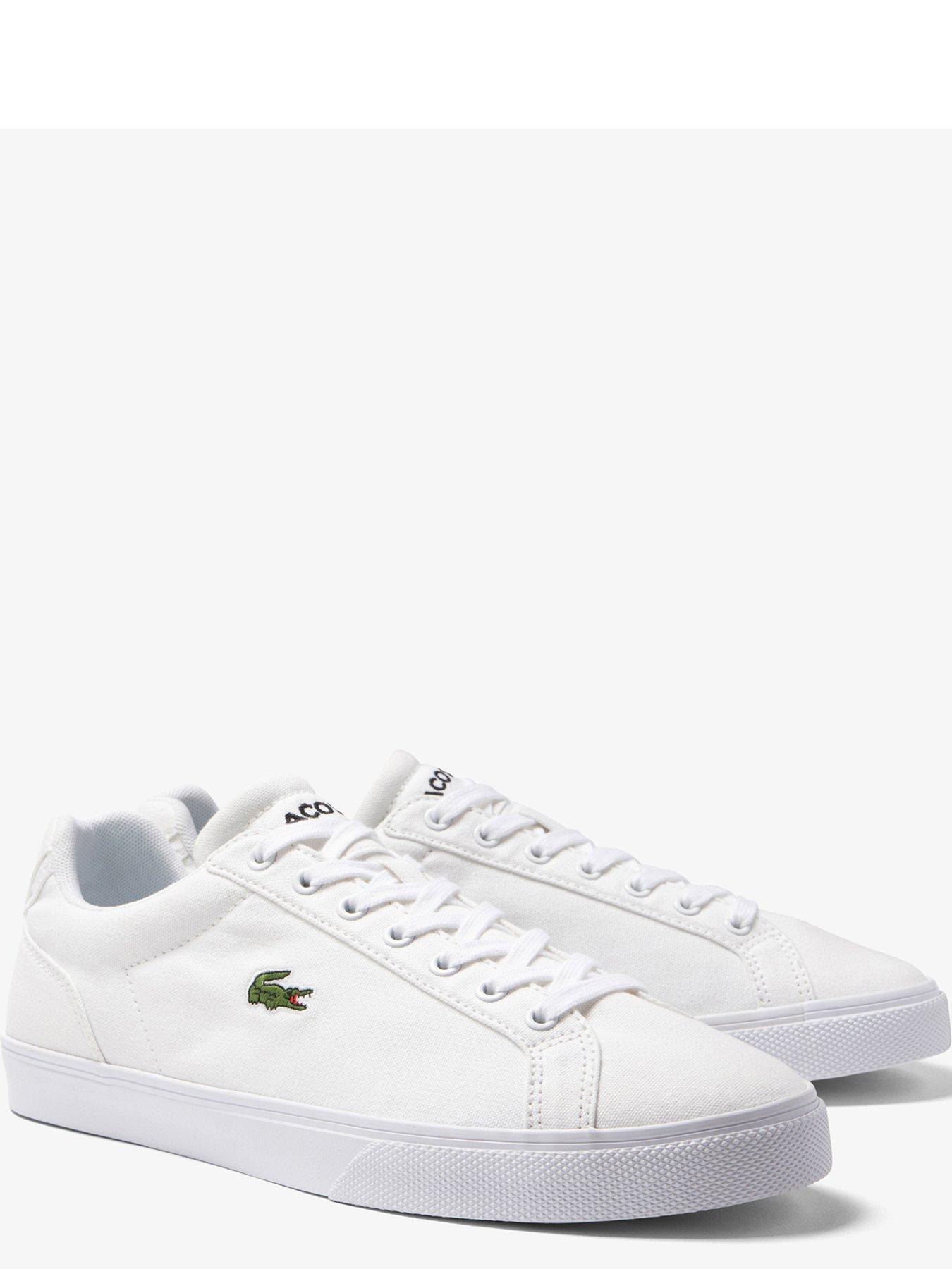 Mens lacoste deals canvas trainers