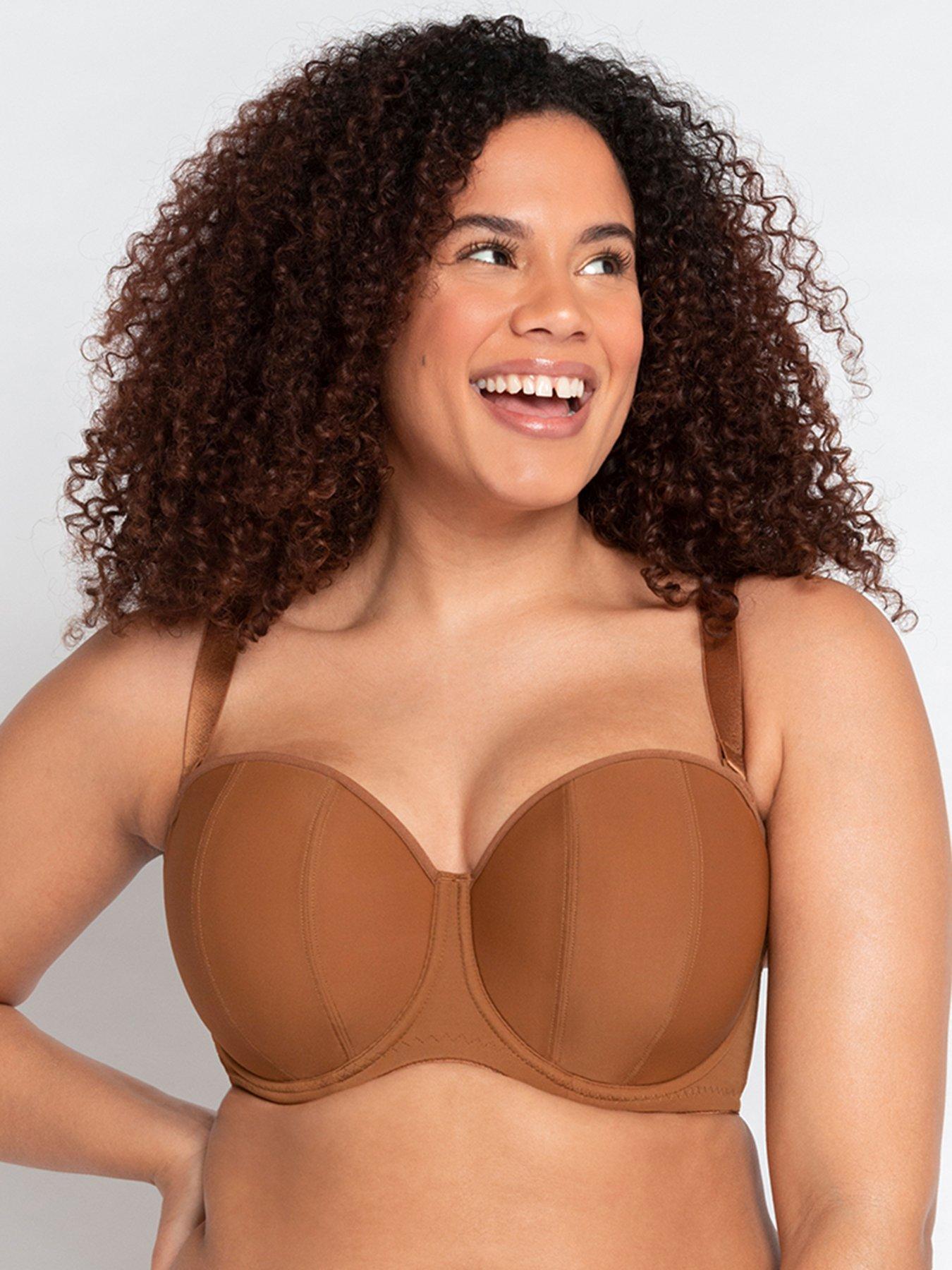 Brown Lace Underwired Full Cup Bra - Size 38G UK