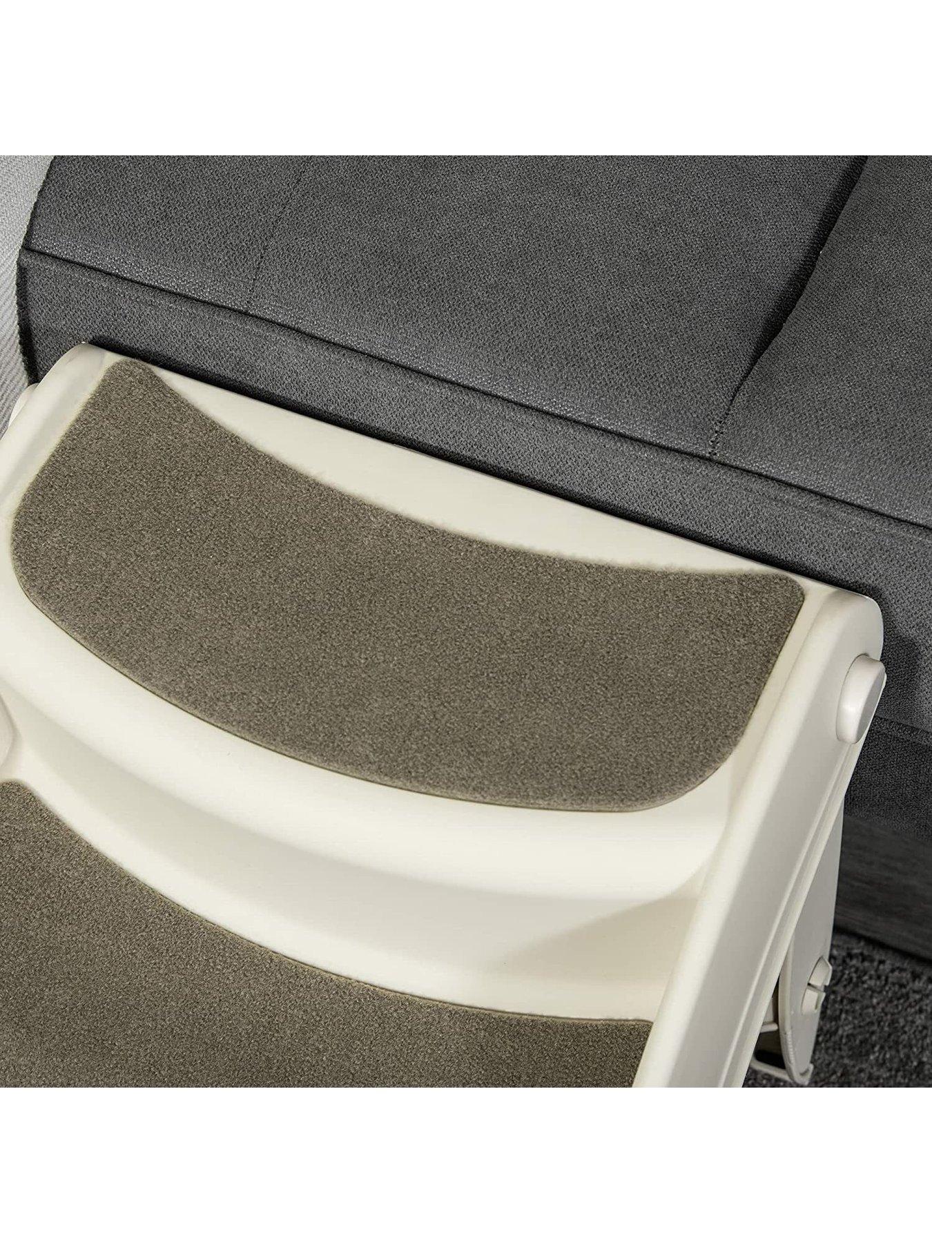 Image 4 of 7 of PawHut Foldable Pet Stairs Portable Dog Steps 3-Step Design with Non-slip Mats for High Beds, Sofas, 49 x 38 x 38 cm, Cream