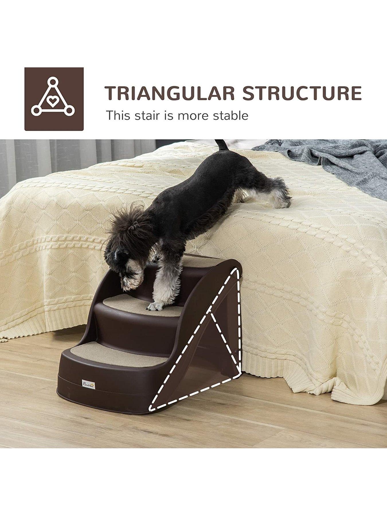 Collapsible dog steps store for high beds