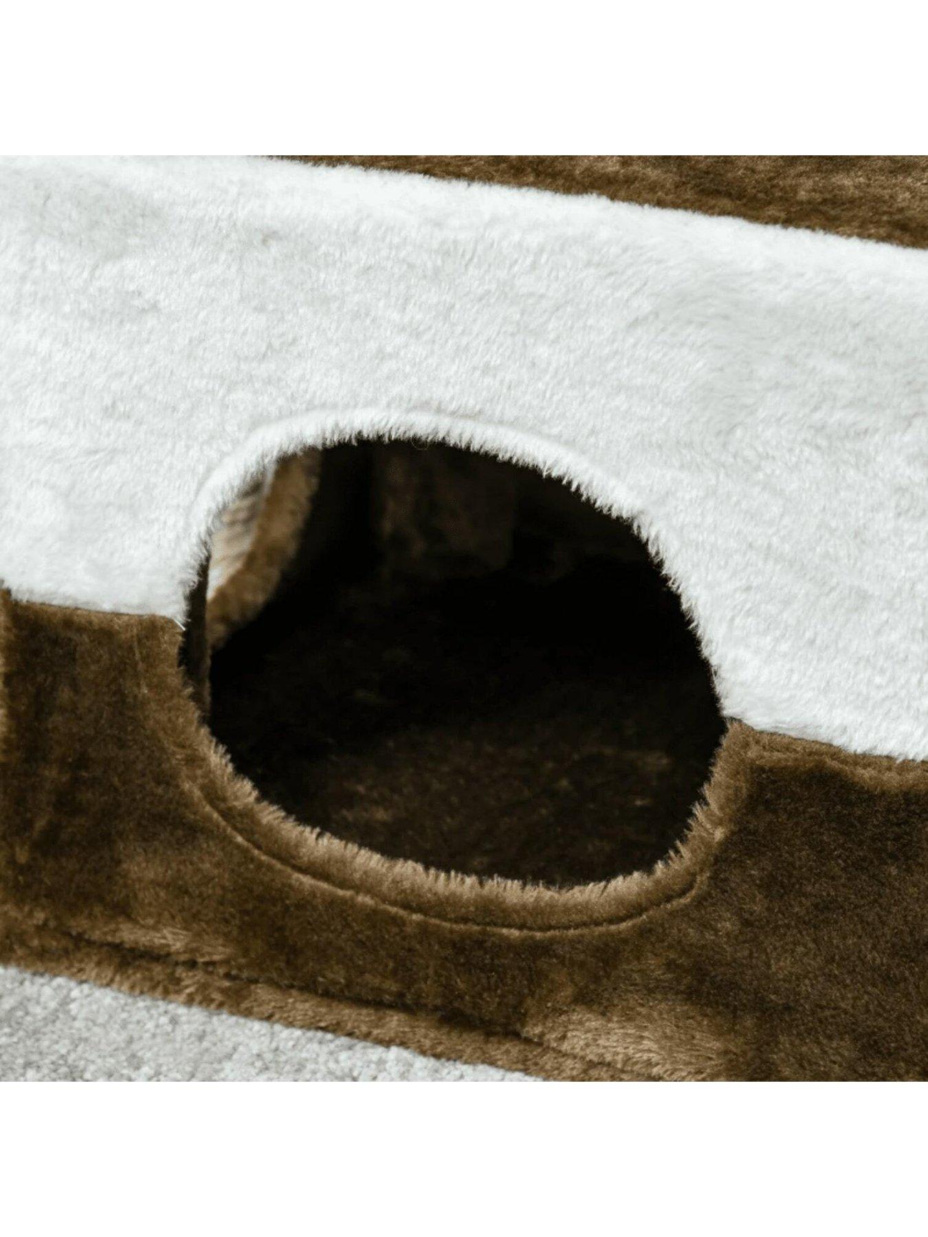 Image 7 of 7 of PawHut Cat Tree Tower Kitten House Scratching Posts with Condo Perch Interactive Mouse Toy, 45 x 33 x 70 cm, Brown
